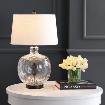 Rae 26.5" Glass/Metal LED Table Lamp - JONATHAN Y